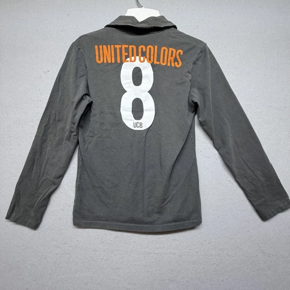 United Colors of Benetton Polo Shirt Gray‎ Long Sleeve UCB 1965